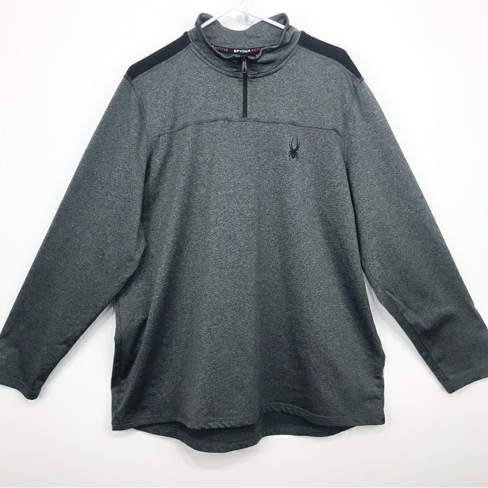 Spyder Active Gray Quarter Zip ProWB Performance Long Sleeve Pullover